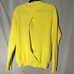 Yellow open back knit sweater